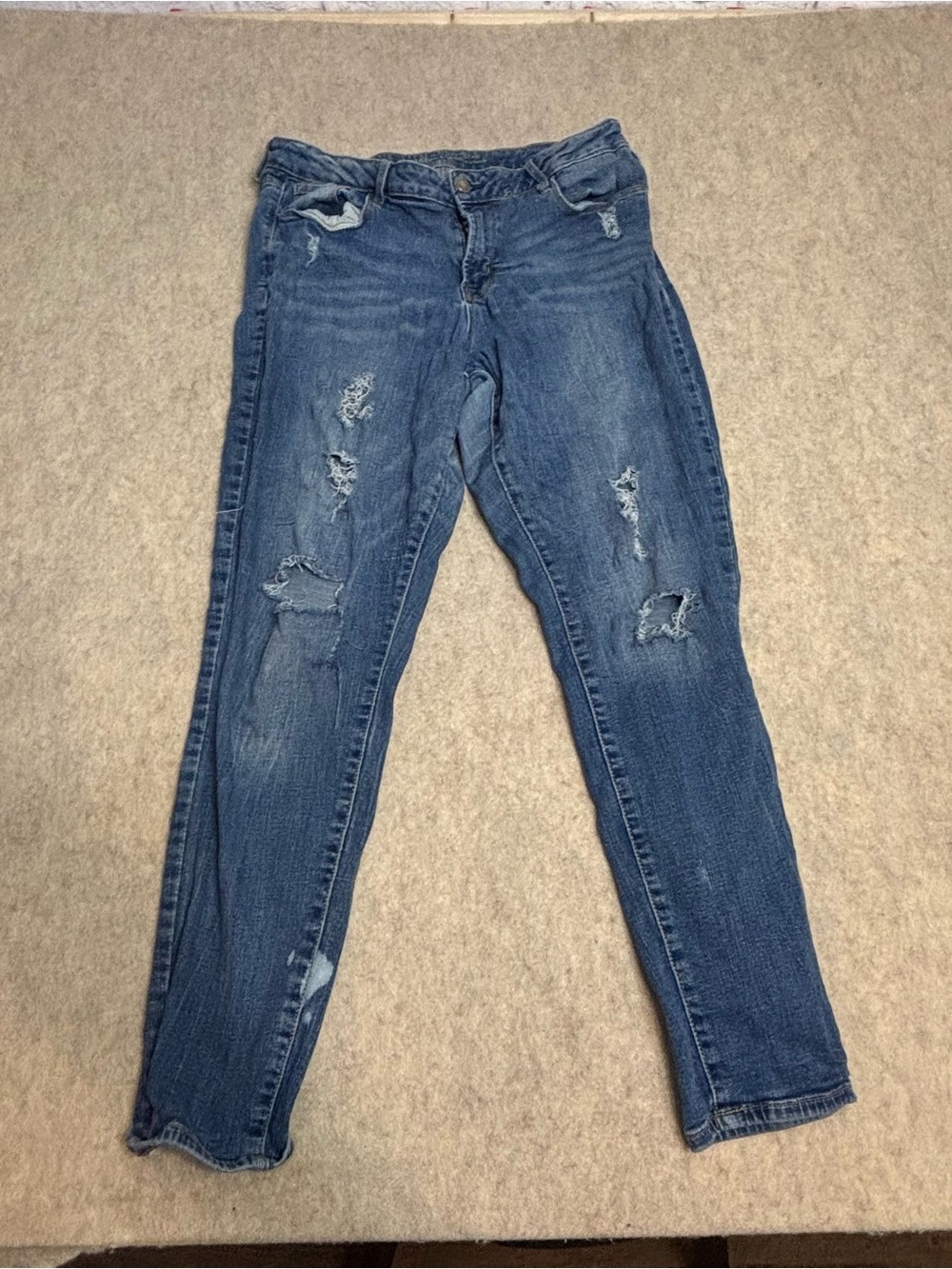 Old Navy Distressed Dark Blue Skinny Jeans